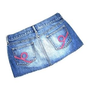 Vintage Hollister Factory Faded Denim Jean Skirt 5